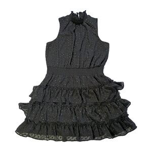 Everlily Sparkly Sleeveless Smocked Tiered Clip-Dot MiniDress XL Whimsigoth